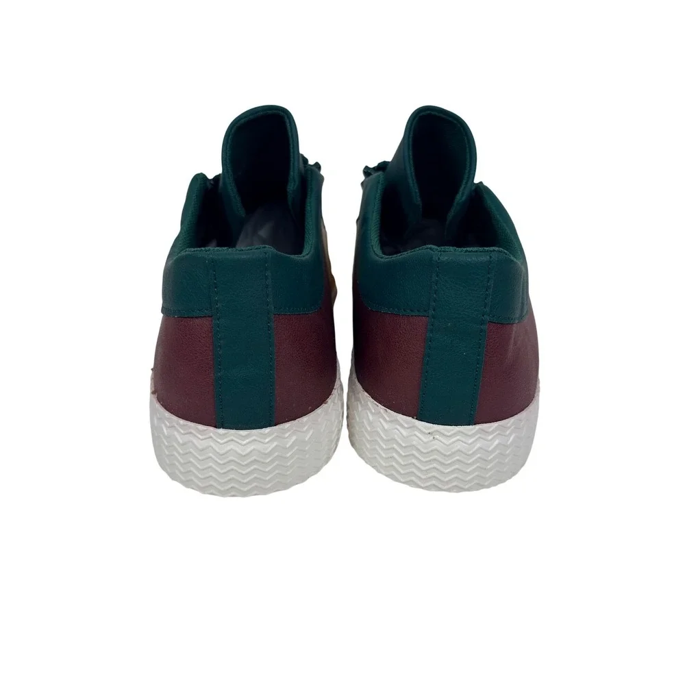 Mens Colorblock Leather Dual Zipper Low Top Sneakers Teal EU 46 / US Men's 12